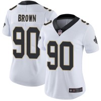 Nike New Orleans Saints #90 Malcom Brown White Women's Stitched NFL Vapor Untouchable Limited Jersey