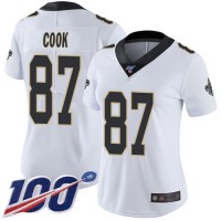 Nike New Orleans Saints #87 Jared Cook White Women's Stitched NFL 100th Season Vapor Limited Jersey