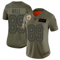 Nike New Orleans Saints #89 Josh Hill Camo Women's Stitched NFL Limited 2019 Salute to Service Jersey