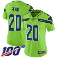 Nike Seattle Seahawks #20 Rashaad Penny Green Women's Stitched NFL Limited Rush 100th Season Jersey