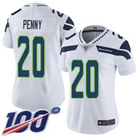 Nike Seattle Seahawks #20 Rashaad Penny White Women's Stitched NFL 100th Season Vapor Limited Jersey