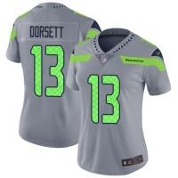 Nike Seattle Seahawks #13 Phillip Dorsett Gray Women's Stitched NFL Limited Inverted Legend Jersey