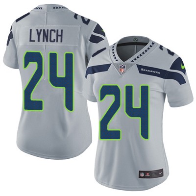 Nike Seattle Seahawks #24 Marshawn Lynch Grey Alternate Women's Stitched NFL Vapor Untouchable Limited Jersey