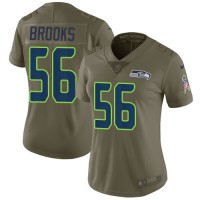 Nike Seattle Seahawks #56 Jordyn Brooks Olive Women's Stitched NFL Limited 2017 Salute To Service Jersey