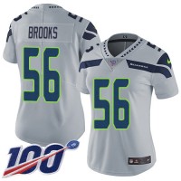 Nike Seattle Seahawks #56 Jordyn Brooks Grey Alternate Women's Stitched NFL 100th Season Vapor Untouchable Limited Jersey