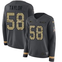 Nike Seattle Seahawks #58 Darrell Taylor Anthracite Salute to Service Women's Stitched NFL Limited Therma Long Sleeve Jersey