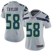 Nike Seattle Seahawks #58 Darrell Taylor Grey Alternate Women's Stitched NFL Vapor Untouchable Limited Jersey