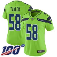 Nike Seattle Seahawks #58 Darrell Taylor Green Women's Stitched NFL Limited Rush 100th Season Jersey