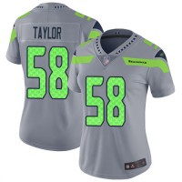 Nike Seattle Seahawks #58 Darrell Taylor Gray Women's Stitched NFL Limited Inverted Legend Jersey