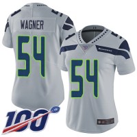 Nike Seattle Seahawks #54 Bobby Wagner Grey Alternate Women's Stitched NFL 100th Season Vapor Limited Jersey