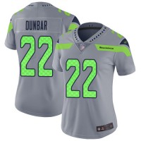 Nike Seattle Seahawks #22 Quinton Dunbar Gray Women's Stitched NFL Limited Inverted Legend Jersey