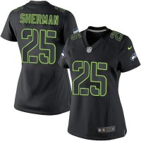 Nike Seattle Seahawks #25 Richard Sherman Black Impact Women's Stitched NFL Limited Jersey