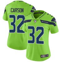 Nike Seattle Seahawks #32 Chris Carson Green Women's Stitched NFL Limited Rush Jersey