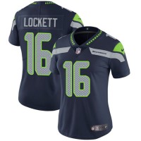 Nike Seattle Seahawks #16 Tyler Lockett Steel Blue Team Color Women's Stitched NFL Vapor Untouchable Limited Jersey