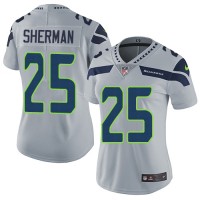 Nike Seattle Seahawks #25 Richard Sherman Grey Alternate Women's Stitched NFL Vapor Untouchable Limited Jersey