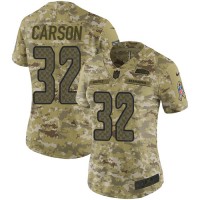 Nike Seattle Seahawks #32 Chris Carson Camo Women's Stitched NFL Limited 2018 Salute to Service Jersey