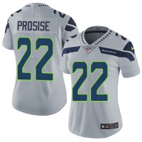 Nike Seattle Seahawks #22 C. J. Prosise Grey Alternate Women's Stitched NFL Vapor Untouchable Limited Jersey