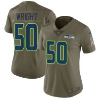 Nike Seattle Seahawks #50 K.J. Wright Olive Women's Stitched NFL Limited 2017 Salute to Service Jersey