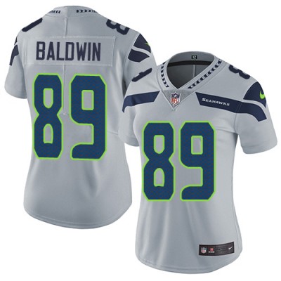 Nike Seattle Seahawks #89 Doug Baldwin Grey Alternate Women's Stitched NFL Vapor Untouchable Limited Jersey