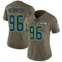 Nike Seattle Seahawks #96 Cortez Kennedy Olive Women's Stitched NFL Limited 2017 Salute to Service Jersey