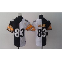 Nike Pittsburgh Steelers #83 Heath Miller Black/White Women's Stitched NFL Elite Split Jersey