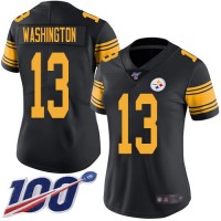 Nike Pittsburgh Steelers #13 James Washington Black Women's Stitched NFL Limited Rush 100th Season Jersey