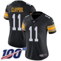 Nike Pittsburgh Steelers #11 Chase Claypool Black Alternate Women's Stitched NFL 100th Season Vapor Untouchable Limited Jersey