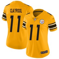 Nike Pittsburgh Steelers #11 Chase Claypool Gold Women's Stitched NFL Limited Inverted Legend Jersey