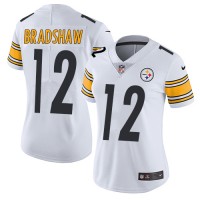 Nike Pittsburgh Steelers #12 Terry Bradshaw White Women's Stitched NFL Vapor Untouchable Limited Jersey
