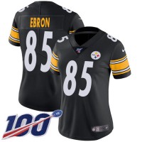 Nike Pittsburgh Steelers #85 Eric Ebron Black Team Color Women's Stitched NFL 100th Season Vapor Untouchable Limited Jersey