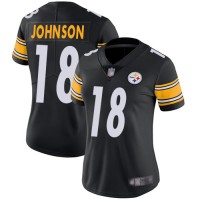 Nike Pittsburgh Steelers #18 Diontae Johnson Black Team Color Women's Stitched NFL Vapor Untouchable Limited Jersey