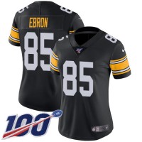 Nike Pittsburgh Steelers #85 Eric Ebron Black Alternate Women's Stitched NFL 100th Season Vapor Untouchable Limited Jersey