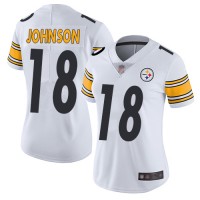 Nike Pittsburgh Steelers #18 Diontae Johnson White Women's Stitched NFL Vapor Untouchable Limited Jersey