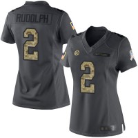 Nike Pittsburgh Steelers #2 Mason Rudolph Black Women's Stitched NFL Limited 2016 Salute to Service Jersey