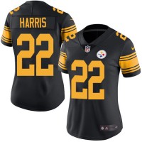 Nike Pittsburgh Steelers #22 Najee Harris Black Women's Stitched NFL Limited Rush Jersey