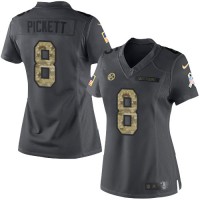 Nike Pittsburgh Steelers #8 Kenny Pickett Black Women's Stitched NFL Limited 2016 Salute to Service Jersey