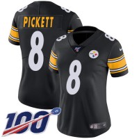 Nike Pittsburgh Steelers #8 Kenny Pickett Black Team Color Women's Stitched NFL 100th Season Vapor Limited Jersey
