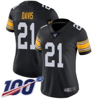 Nike Pittsburgh Steelers #21 Sean Davis Black Alternate Women's Stitched NFL 100th Season Vapor Limited Jersey
