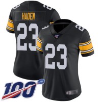 Nike Pittsburgh Steelers #23 Joe Haden Black Alternate Women's Stitched NFL 100th Season Vapor Limited Jersey