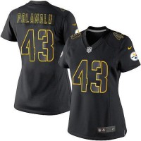 Nike Pittsburgh Steelers #43 Troy Polamalu Black Impact Women's Stitched NFL Limited Jersey