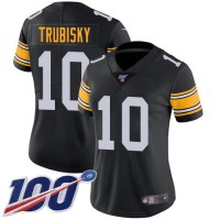 Nike Pittsburgh Steelers #10 Mitchell Trubisky Black Alternate Women's Stitched NFL 100th Season Vapor Limited Jersey