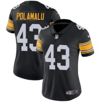 Nike Pittsburgh Steelers #43 Troy Polamalu Black Alternate Women's Stitched NFL Vapor Untouchable Limited Jersey