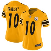 Nike Pittsburgh Steelers #10 Mitchell Trubisky Gold Women's Stitched NFL Limited Inverted Legend Jersey