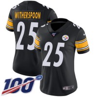 Nike Pittsburgh Steelers #25 Ahkello Witherspoon Black Team Color Women's Stitched NFL 100th Season Vapor Limited Jersey
