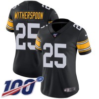 Nike Pittsburgh Steelers #25 Ahkello Witherspoon Black Alternate Women's Stitched NFL 100th Season Vapor Limited Jersey