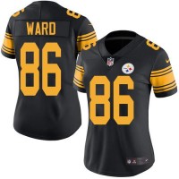 Nike Pittsburgh Steelers #86 Hines Ward Black Women's Stitched NFL Limited Rush Jersey