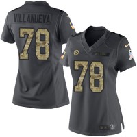 Nike Pittsburgh Steelers #78 Alejandro Villanueva Black Women's Stitched NFL Limited 2016 Salute to Service Jersey