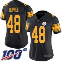 Nike Pittsburgh Steelers #48 Bud Dupree Black Women's Stitched NFL Limited Rush 100th Season Jersey