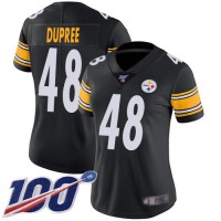 Nike Pittsburgh Steelers #48 Bud Dupree Black Team Color Women's Stitched NFL 100th Season Vapor Limited Jersey