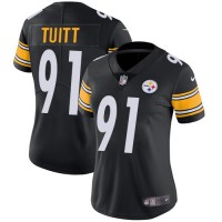 Nike Pittsburgh Steelers #91 Stephon Tuitt Black Team Color Women's Stitched NFL Vapor Untouchable Limited Jersey